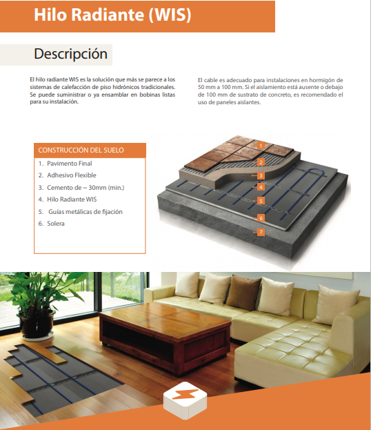 Referencia visual de Piso radiante y climatización